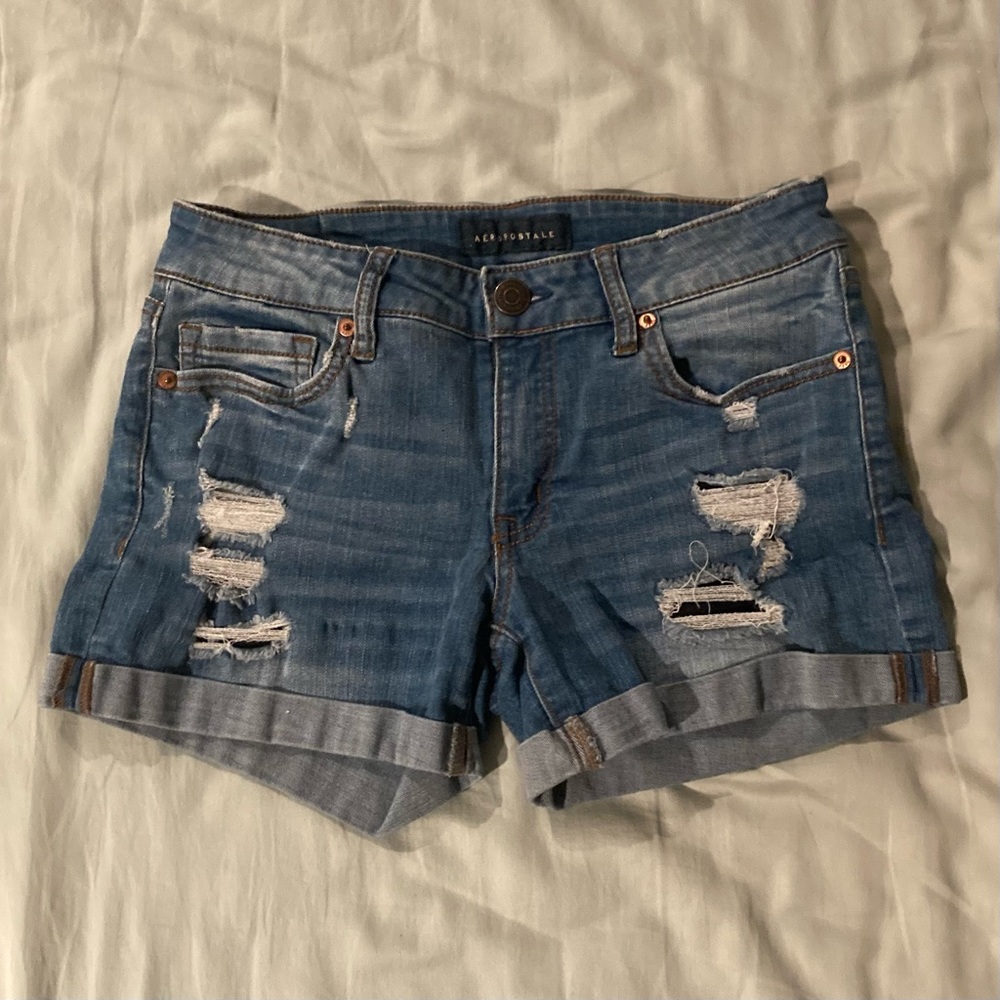 Distressed Denim Shorts